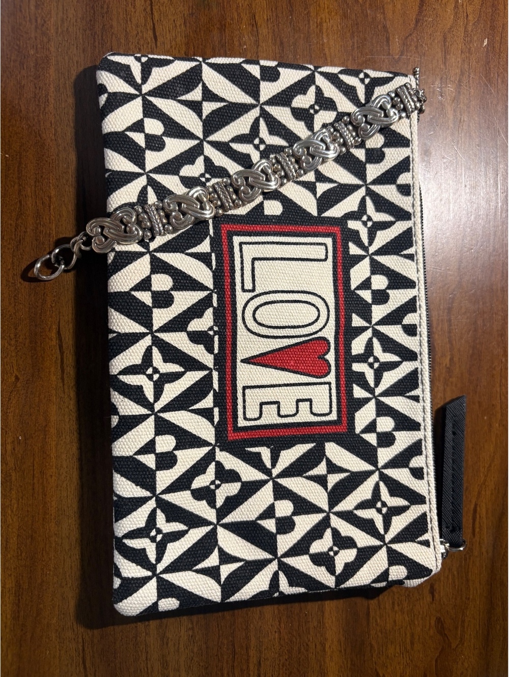 Brighton Silver Interlok Knot Toggle Bracelet & LOVE Canvas Pouch Set